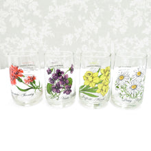 画像をギャラリービューアに読み込む, グラス 食器 BROCKWAY Flower of the month glass 12客セット コップ タンブラー 箱有 花柄 U.S.A.製 ヴィンテージ ビンテージ レトロ