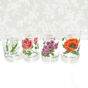 グラス 食器 BROCKWAY Flower of the month glass 12客セット コップ タンブラー 箱有 花柄 U.S.A.製 ヴィンテージ ビンテージ レトロ