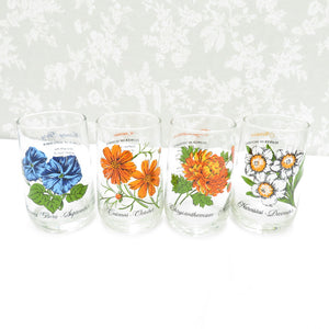 グラス 食器 BROCKWAY Flower of the month glass 12客セット コップ タンブラー 箱有 花柄 U.S.A.製 ヴィンテージ ビンテージ レトロ