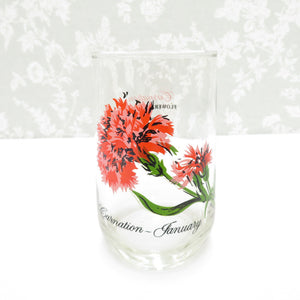 グラス 食器 BROCKWAY Flower of the month glass 12客セット コップ タンブラー 箱有 花柄 U.S.A.製 ヴィンテージ ビンテージ レトロ