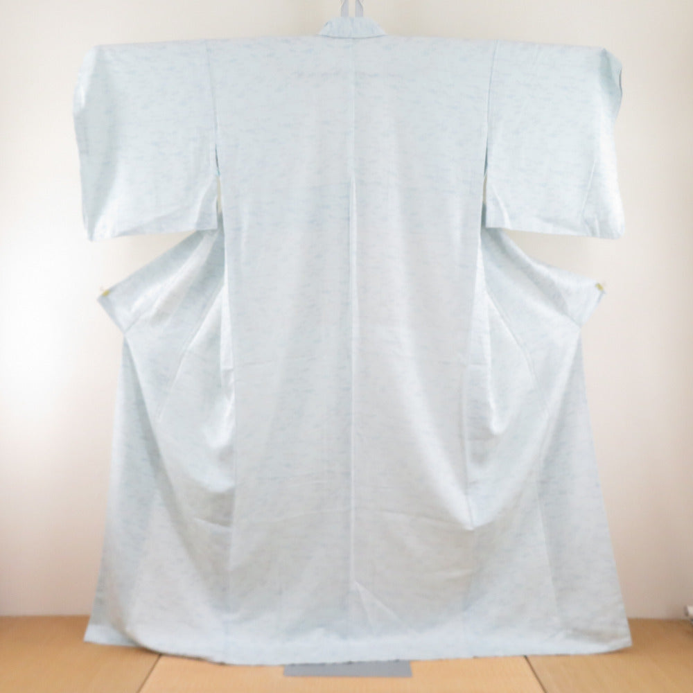 小紋 BANKANわものや ストレッチ素材 絹 トールサイズ 薄水色 竹桐に鳳凰模様 広衿 胴抜き 仕立て上がり カジュアル着物 身丈168cm 【キモノオフ野々市若松店】 小紋 BANKANわものや ストレッチ素材 絹 トールサイズ 薄水色 竹桐に