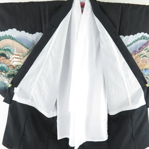 Children's kimono Boys 4 -body hakama set 9 -piece set 9 -point set with accessories 5 years old for age about 105 cm under string 60cm Black striped hakama Shichigosan Event Kids Boys Unused