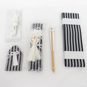 Children's kimono Boys 4 -body hakama set 9 -piece set 9 -point set with accessories 5 years old for age about 105 cm under string 60cm Black striped hakama Shichigosan Event Kids Boys Unused
