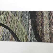 Load image into Gallery viewer, Nagoya Obi Obi Obi Pattern Scooping Black × Color Pure Silk 9 inches, Six Obi Six -handed pattern Casual tailoring Kimono length 380cm
