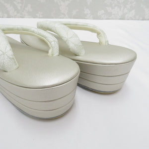 Sandals / Bag Set for Shiraume Made M size Formal Mint Green Seven Treasure Champagne Gold 24.0cm Made in Japan