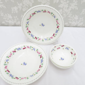 NIKKO Nikko Tableware Fine Bone China Large Plate Set Soup 2 -point Salad Bowl 2 -point Berry pattern