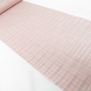 Family Red Red Striped Watari Studio Light Pink Lattice Silk 100 % Shaku Shakuga Prefecture Sea Flower Insert Length 12m