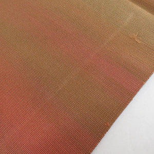 Nagoya Obi Silk Silk Purpose Brown X -vermilion, Taiko drum pattern pine leaf tailoring Casual tailoring Kimono belt length 366cm