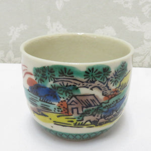 Kutani ware antique / folk crafts Harujuzo Spring Cup 6 General Group Hachiro Kakujuku Shosho Samagi Rice Gui Box Box Sake Works