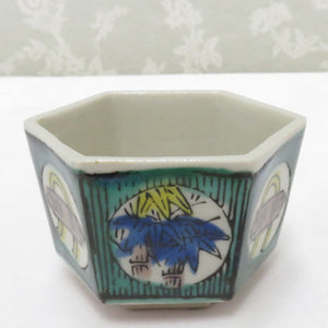 Kutani ware antique / folk crafts Harujuzo Spring Cup 6 General Group Hachiro Kakujuku Shosho Samagi Rice Gui Box Box Sake Works