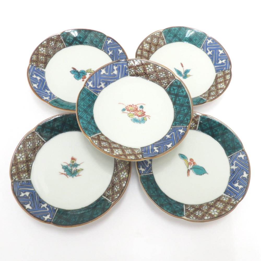 Kutani -yaki Tableware Kutani Hakuyama dish assorted dish plate small plate 5 -piece picture