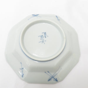 Kutani ware dishes Kutani Ako dyeing octagonal plate set dish small dish 5 -piece flower bird crest