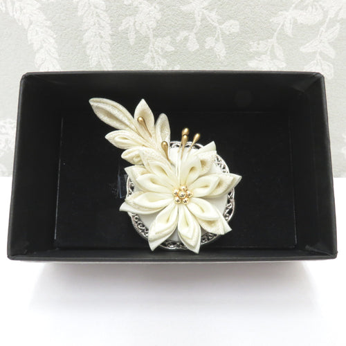 Japanese accessories Obi Classhelin Work Flower Off -White Working Working Case With Case With Case with Case 4.7cm