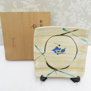 Antique / folk crafts Akimori Nakata Kikyo Funny Plate Laid Plate Interior Box