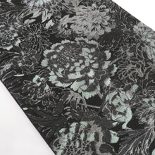 Load image into Gallery viewer, Bag Sleeping Flower Pattern Black Land Green / Silver Six Pattern Polyester Formal Tailored Kimono Monotone FREEK Length 460cm