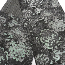 Load image into Gallery viewer, Bag Sleeping Flower Pattern Black Land Green / Silver Six Pattern Polyester Formal Tailored Kimono Monotone FREEK Length 460cm