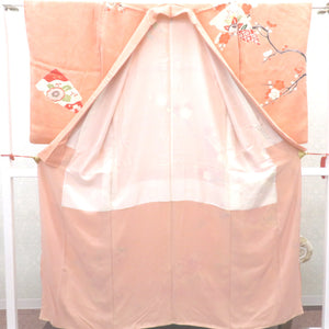 Dirty with dirt with dirt Pink Orange White Black Gray Black Gold Fringe Flower Flowers Lined Pure Retro Retro Retro Meiji / Taisho Romance 153cm