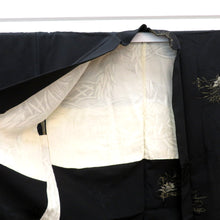 Load image into Gallery viewer, Haori Antique Freight Haori Hahaori Pure Silk Black Gold Silver Thread Black White Flower Crest Retro Meiji / Taisho Roman Modern Japanese Western Mix 76.5cm