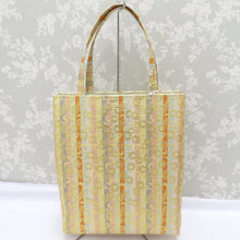 Load image into Gallery viewer, Japanese Bag Bag Kyoto Manri Koji Brocade Back Back Back Vertical Striped Gold Bag Vertical Tote Bag Formal Outing Made in Japan