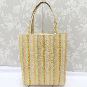 Japanese Bag Bag Kyoto Manri Koji Brocade Back Back Back Vertical Striped Gold Bag Vertical Tote Bag Formal Outing Made in Japan