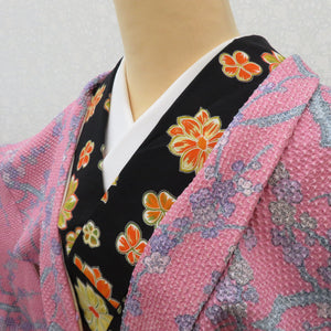 Haori silk squeezed pink plum blossomed kimono with discipline kimonos coat kimono kimono kimono kimono kimonos silk fabric 77cm