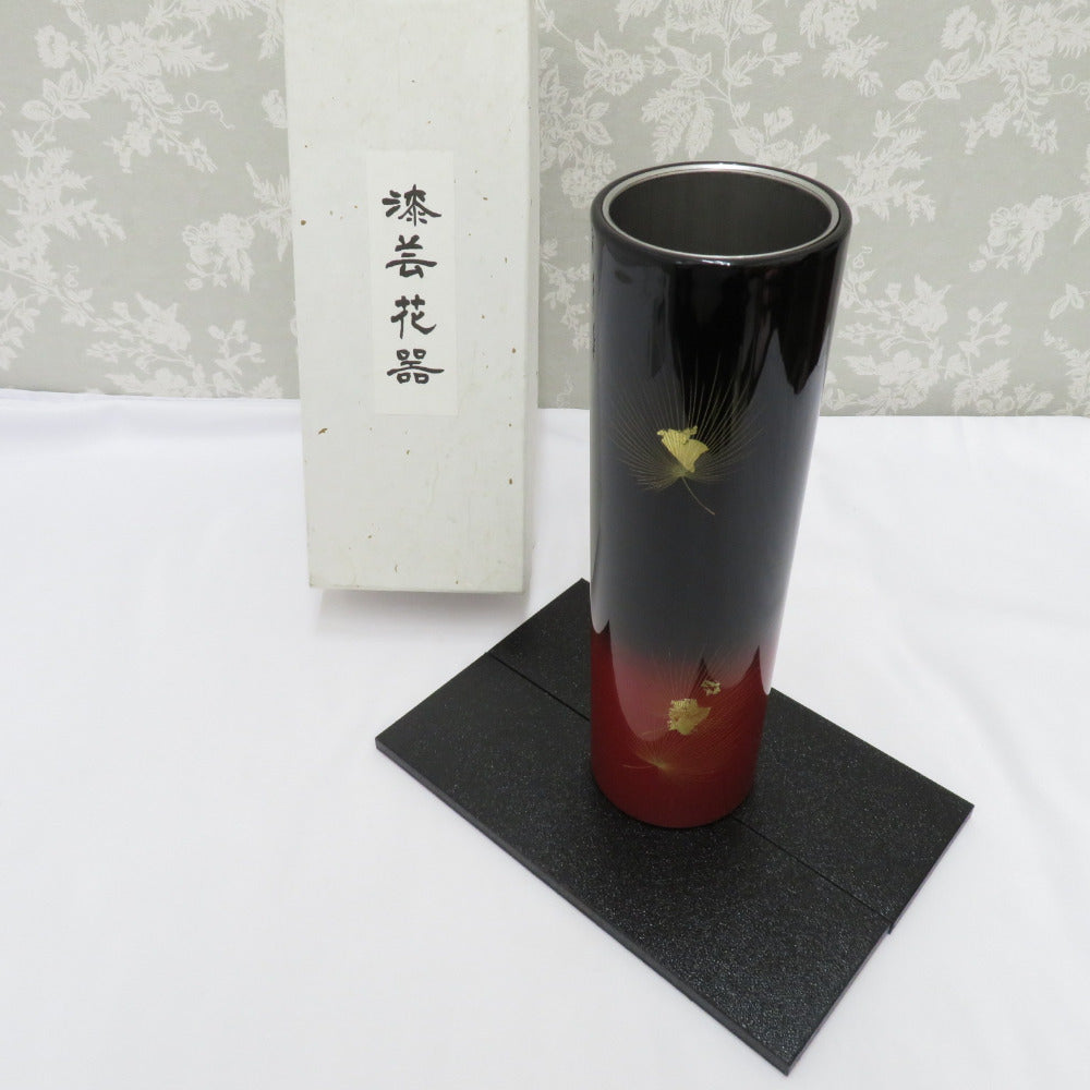 Interior Wajima Pained Akebono Flower Sinking During the Swimwater Plate Water Vase Vase Vase Vase Vase Lacquer Ware Gold Aisa Box