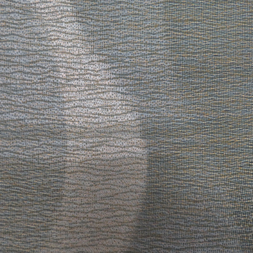 袋帯 洒落袋帯 よろけ縞模様 六通柄 緑色x薄緑色 金糸 余り布付き