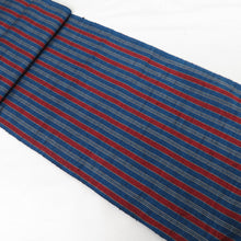 Load image into Gallery viewer, Requeco pongee striped kimono pure silk blue / red unbroken women&#39;s kimono fabric length 12m