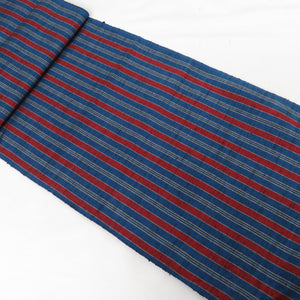 Requeco pongee striped kimono pure silk blue / red unbroken women's kimono fabric length 12m