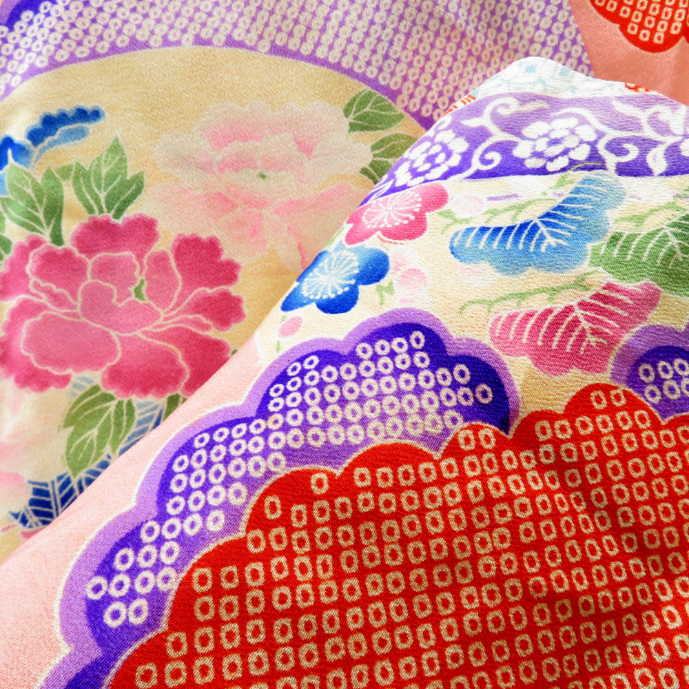 襦袢 昔襦袢 長襦袢 アンティーク バチ衿 正絹 ピンク ベージュ 赤 白  