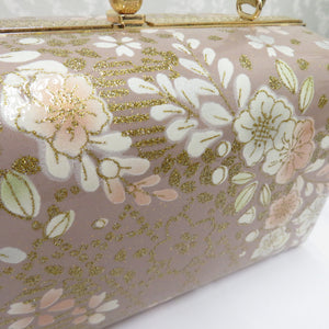 草履・バッグセット 草履バッグセット くすみピンク×金 桜 エナメル LLサイズ 25.5cm フォーマル 成人式 卒業式 訪問着用