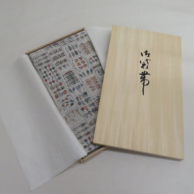 袋帯 小森草木染工房 歩久都 紹巴織 両面全通柄 つまみ模様 リバーシブル 洒落袋帯 正絹 灰色ｘ多色 仕立て上がり 着物帯 長さ456cm