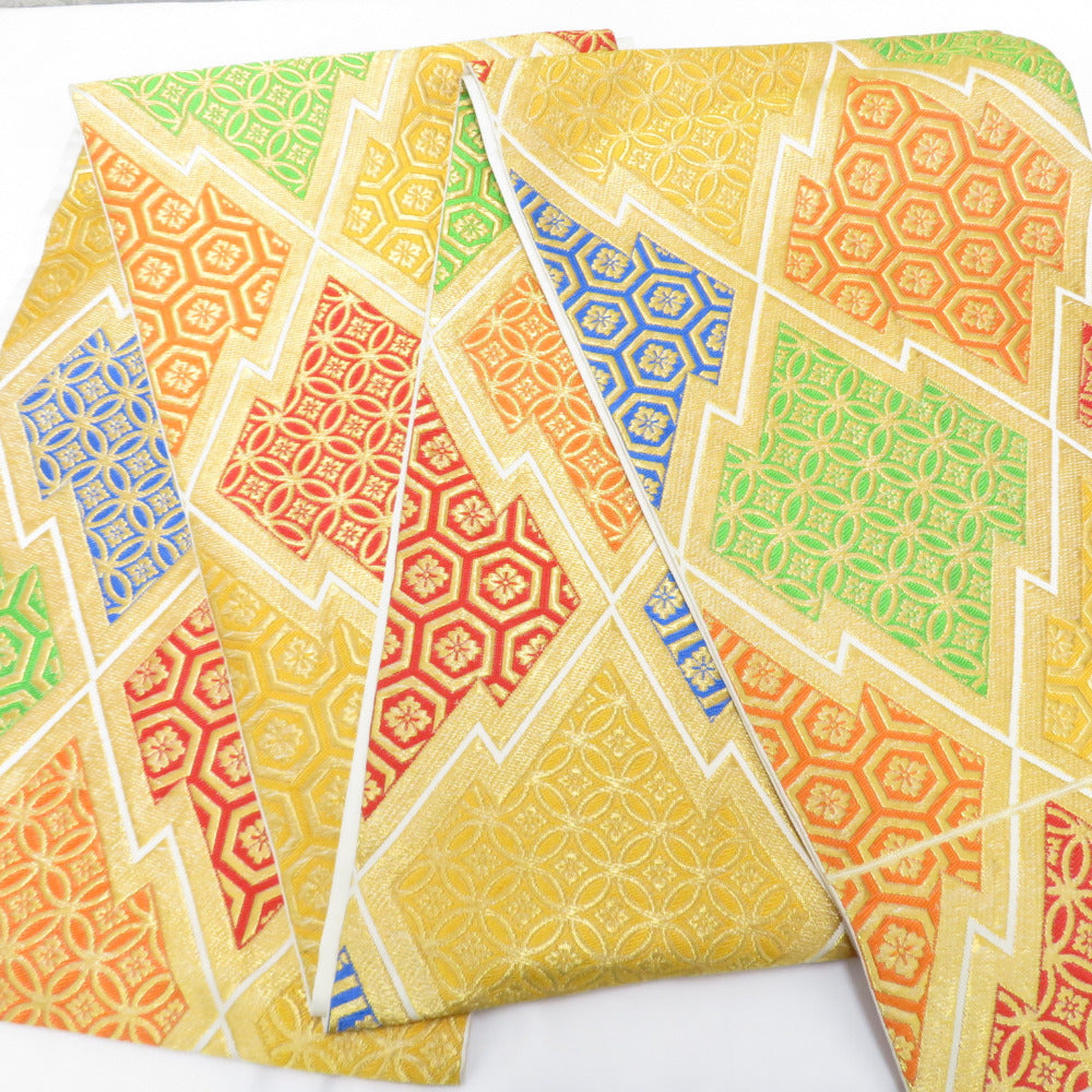 即決価格」特選西陣名門単彩引き箔織正絹祝い几帳四季花文色織