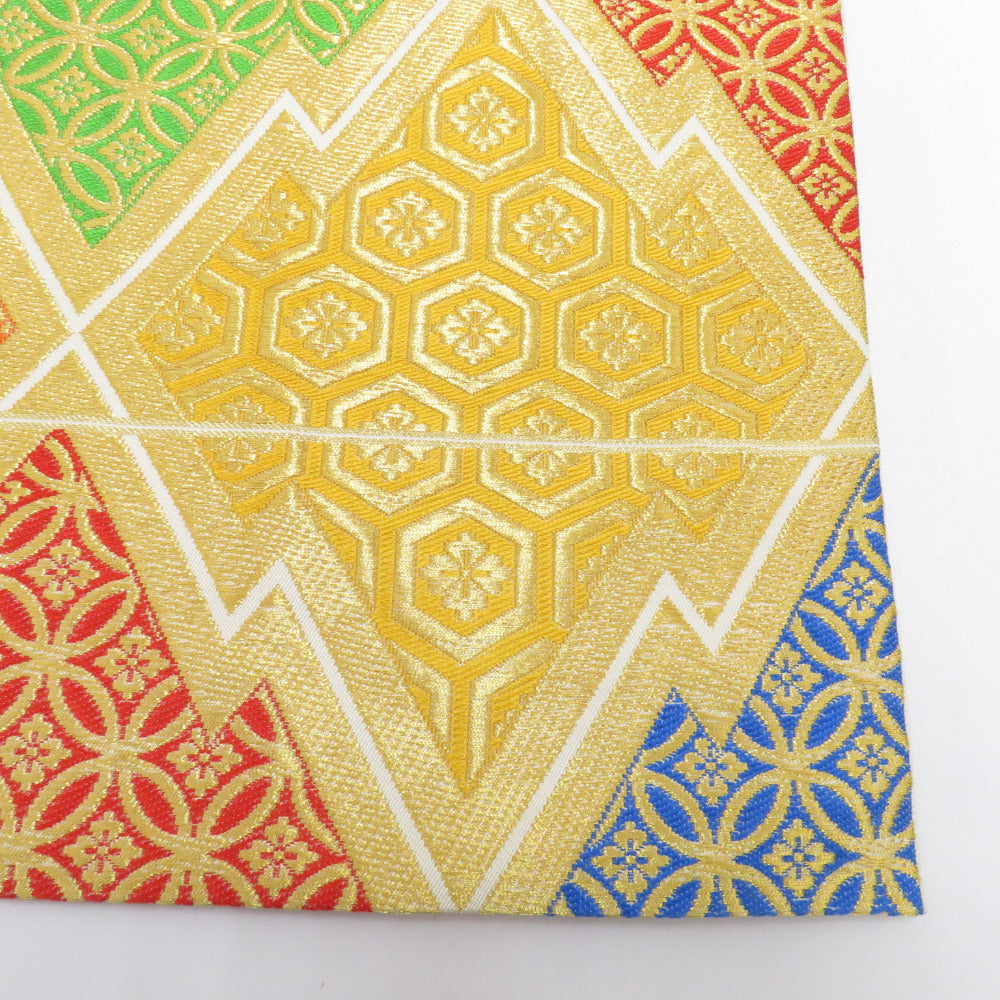 袋帯　振袖帯　市松模様　ビビットカラー　着物　044a p 袋帯 振袖帯 市松模様 ビビットカラー 着物 044a p