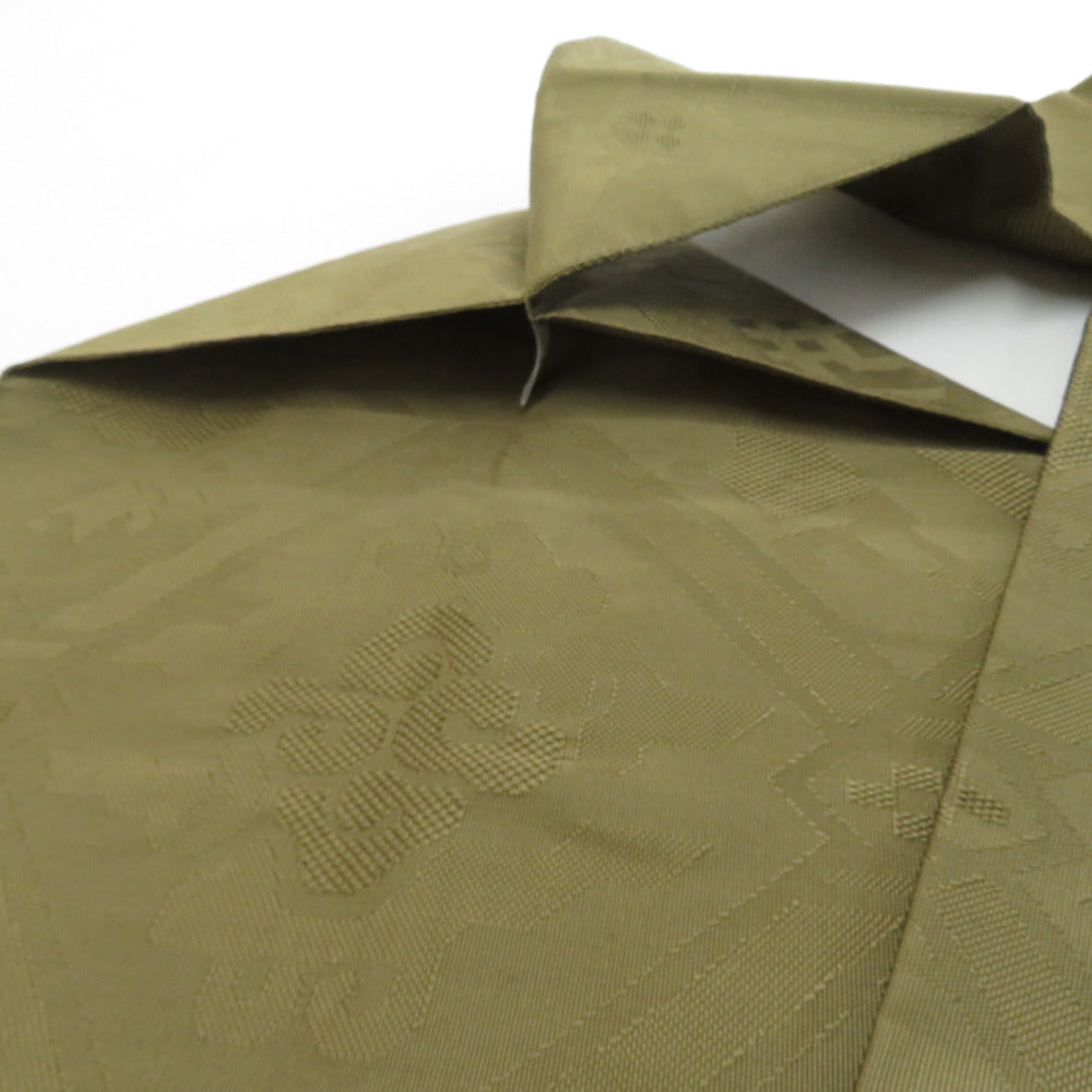 名古屋帯 絹 八寸 有栖川模様 オリーブグリーン 全通柄 カジュアル