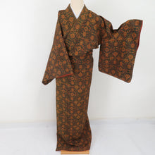 Load image into Gallery viewer, Komonaza Sa Public Lined Collar Deep Collar Deep Green Green Orange Silk Casual Casual Kimono Tailor