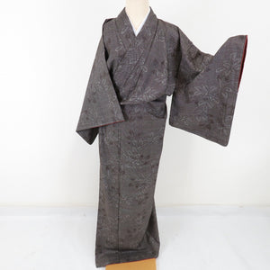 Tsumugi Kimono Oshima Tsumugi South Astronomy Single Lined Collar Brown Pure Silk Casual Casual Kimono Tailor