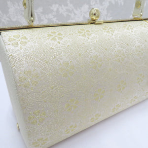 草履・バッグセット 白梅謹製 礼装用 Mサイズ フォーマル ゴールド系 23.5cm 日本製 牛皮底面 丸に覗き菊 花 菱