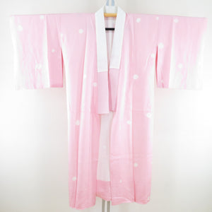 Barrown squeezed Kikuchi crest pink pink pure silk brown collar lined long undergarment Casual height 126cm