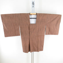 Load image into Gallery viewer, Road pongee brown striped brown striped pure silk kimono kimono kimono kimono cage casual height 87cm