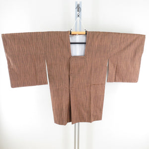 Road pongee brown striped brown striped pure silk kimono kimono kimono kimono cage casual height 87cm