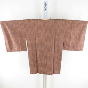 Road pongee brown striped brown striped pure silk kimono kimono kimono kimono cage casual height 87cm