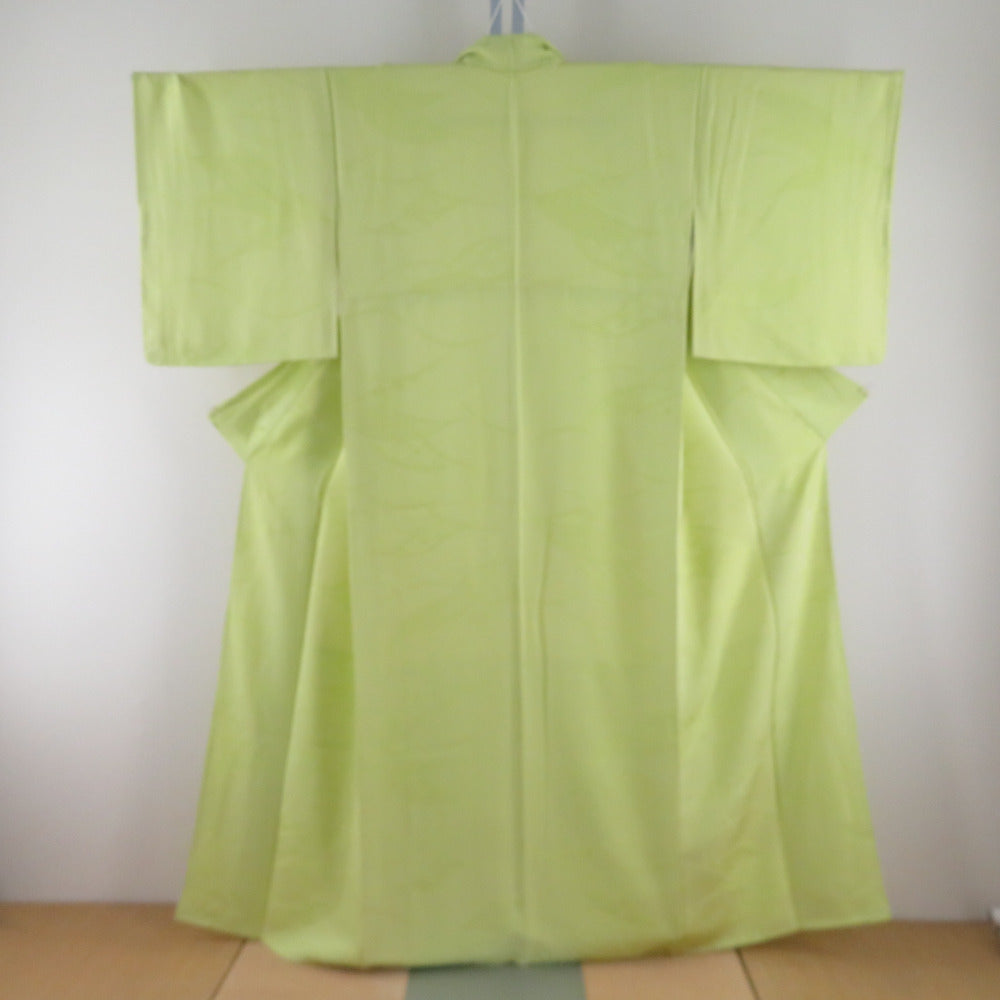 Plain color, yellow-green, no crest, wide collar, pure silk, ready-made, length 157cm