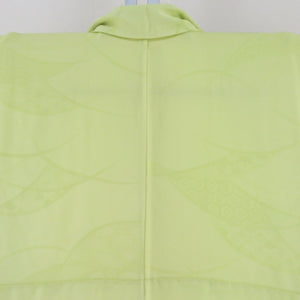 Plain color, yellow-green, no crest, wide collar, pure silk, ready-made, length 157cm