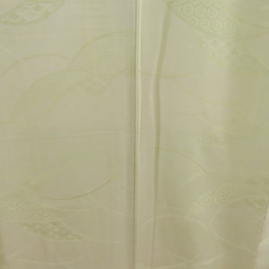 Plain color, yellow-green, no crest, wide collar, pure silk, ready-made, length 157cm