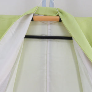 Plain color, yellow-green, no crest, wide collar, pure silk, ready-made, length 157cm