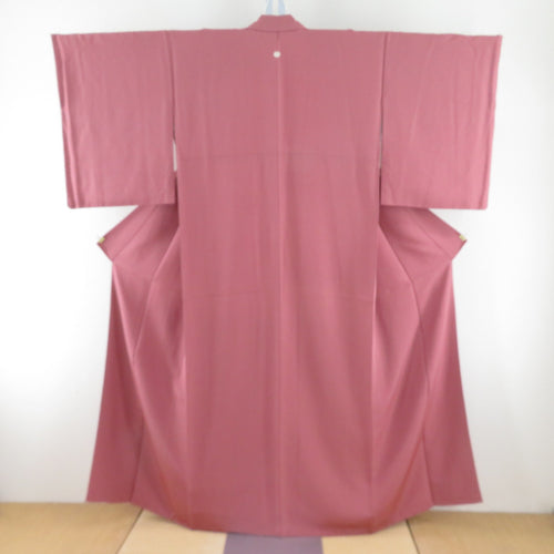 Plain color, red, red, single crest, Gosan paulownia crest, bat collar, pure silk, ready-made, length 156cm