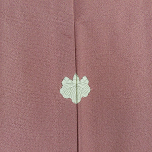 Plain color, red, red, single crest, Gosan paulownia crest, bat collar, pure silk, ready-made, length 156cm