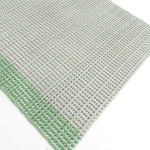 名古屋帯 羅 夏用 正絹 抽象 お太鼓柄 灰緑色 芯なし 仕立て上がり 着物帯 長さ355cm