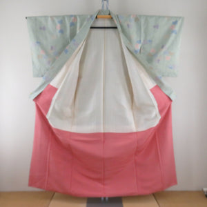 紬 着物 グリーン